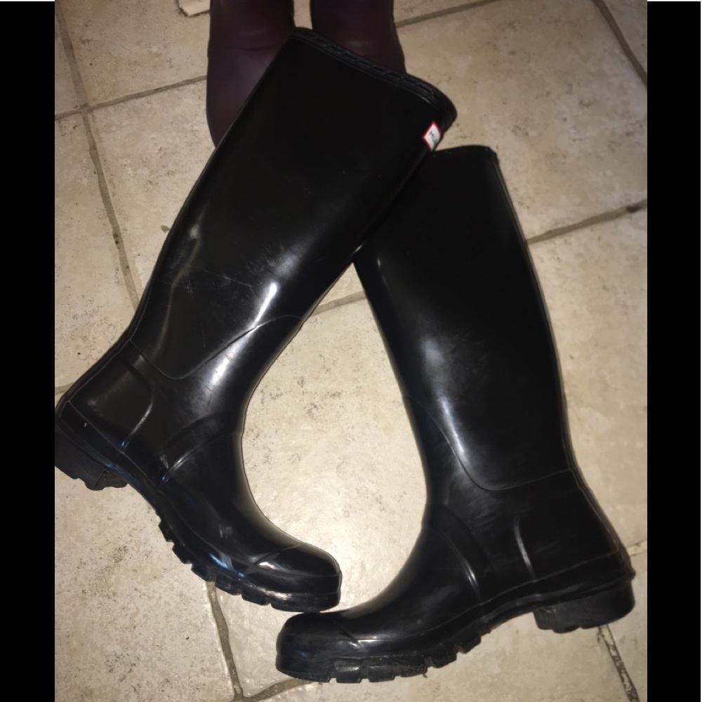Hunter Original Gloss Tall Black Rain Boots - Picture 5 of 12